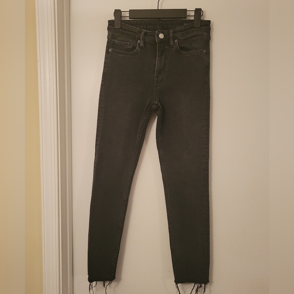 AllSaints Black Roxanne Cropped Jeans WE033Q, Size 27
